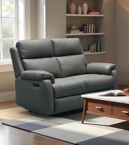 Dark grey italian leather - italian,