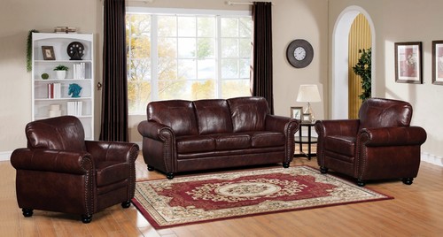 Brown leather seater sofa - brown,
