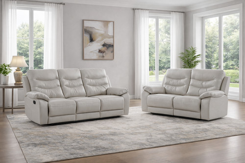 Grey italian leather seater - italian,