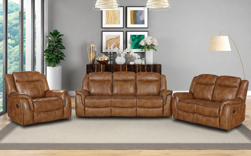 Tan brown leather gel - leather, recliner