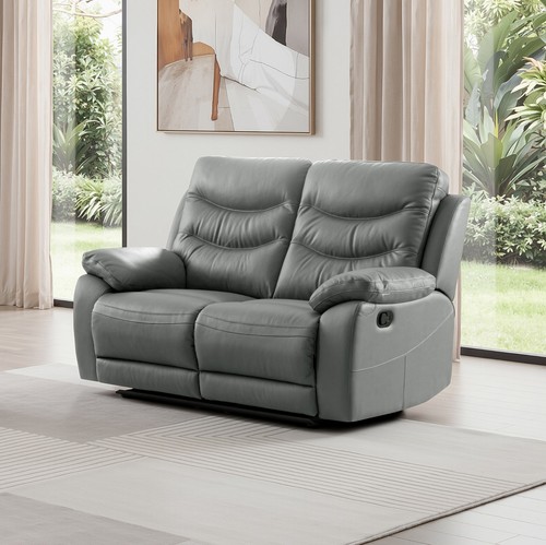 Dark grey italian leather - leather, 2