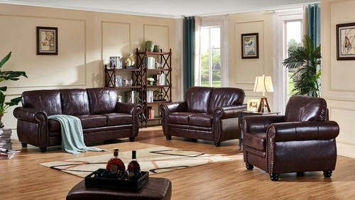 Burgundy leather seater 2 - seater,,