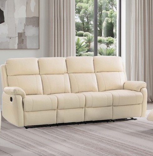 Cream italian leather seater - cream,