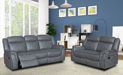 Grey leather gel seater 2 - 3,