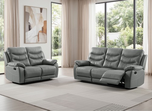 Dark grey italian - grey, leather