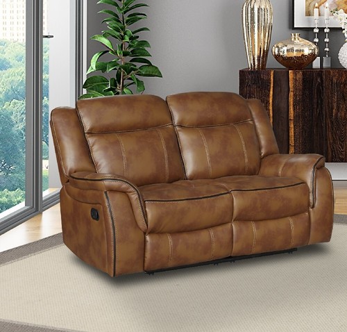 Tan brown leather gel seater - brown, 2