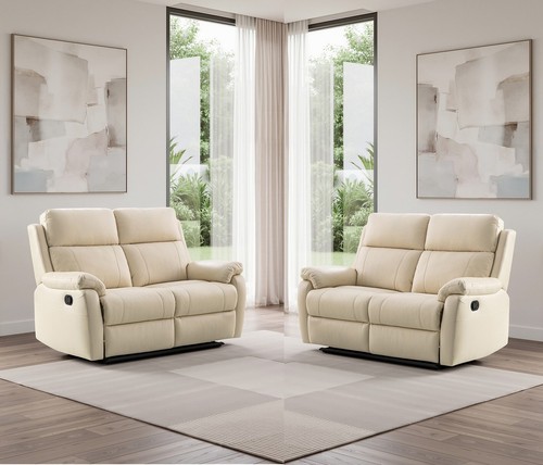 Cream italian leather - cream, seater