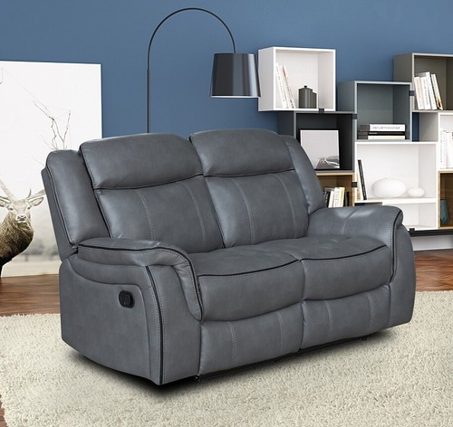 Grey leather gel seater - leather,