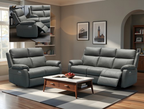 Dark grey leather - dark,
